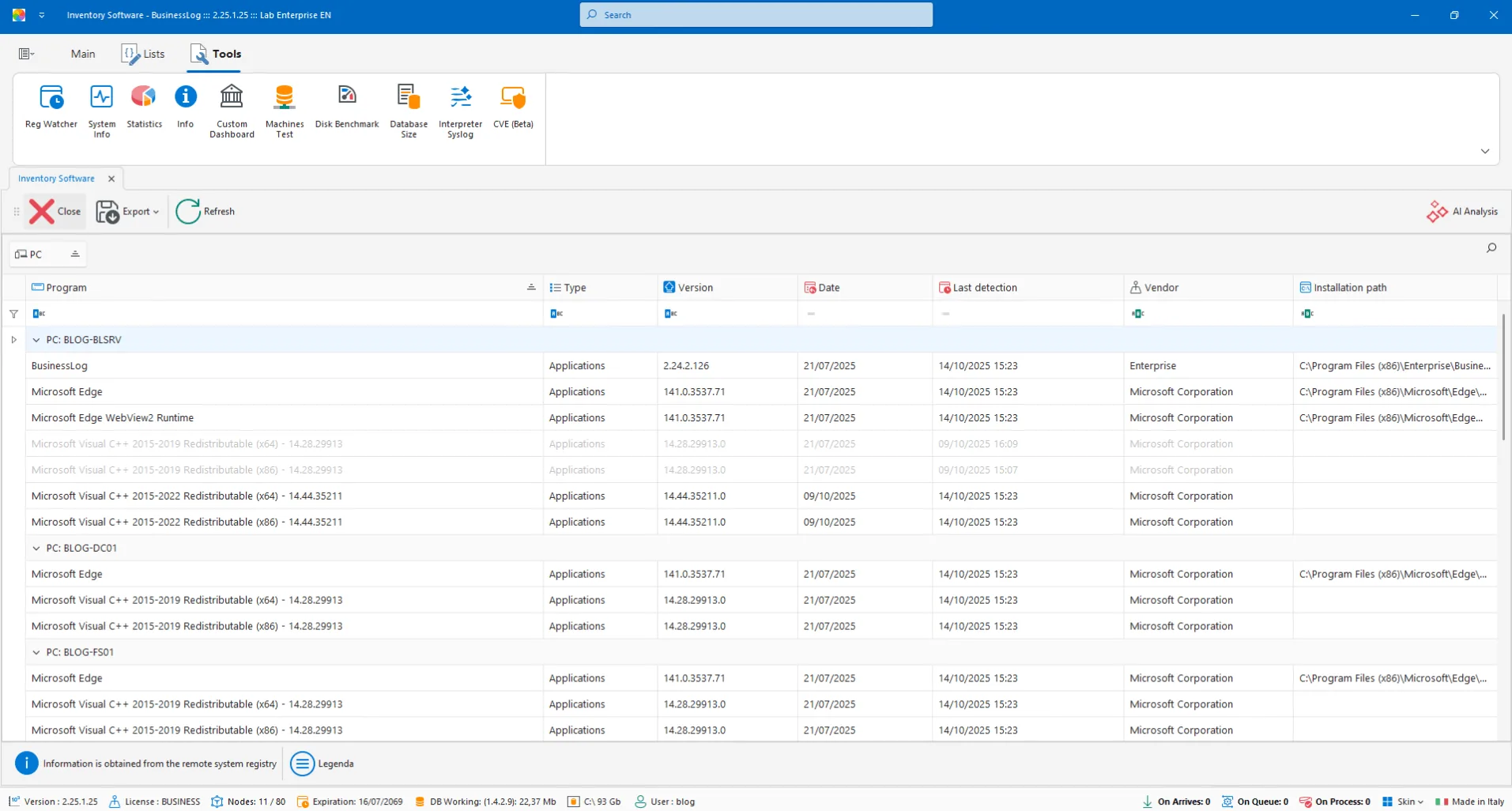 Software Inventory