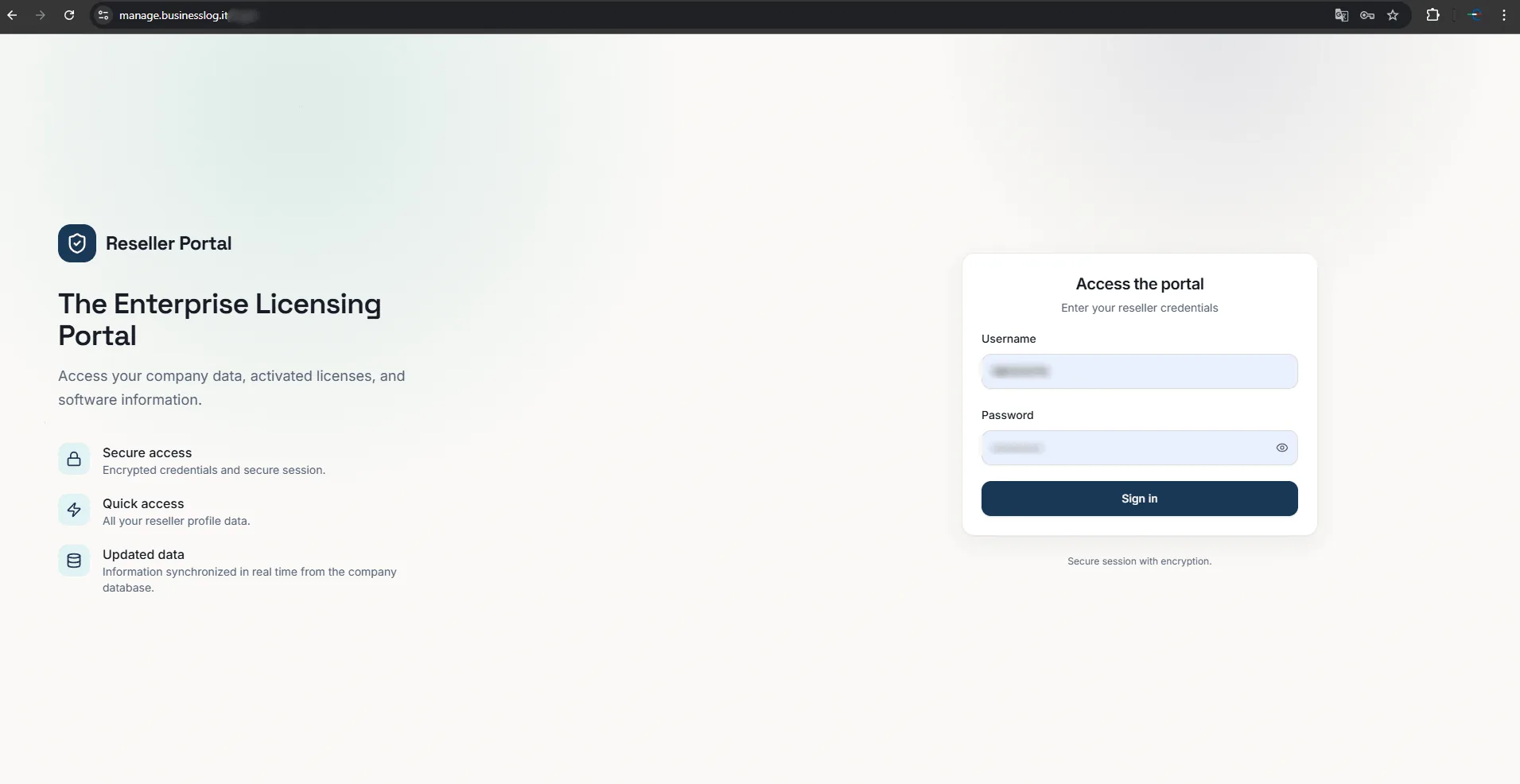Screenshot of the Security Operation Center of BusinessLOG